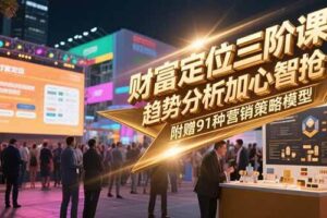 （15219期）财富定位三阶课，趋势分析加心智抢占，附赠91种营销策略模型