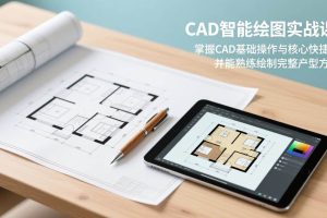 （17348期）CAD智能绘图实战课：掌握CAD基础操作与核心快捷键，并能熟练绘制完整户型方案
