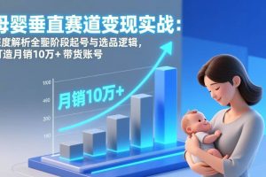 （17233期）母婴垂直赛道变现实战：深度解析三大阶段起号与选品逻辑，打造月销10万+带货账号