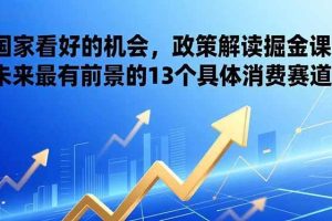 （17003期）某付费文章：国家看好的机会，政策解读掘金课，未来最有前景的13个具体消费赛道