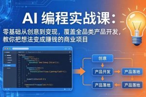 （17828期）AI编程实战课-第三期 更新：零基础从创意到变现，覆盖全品类产品开发，把想法变成赚钱的项目