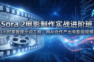 （17679期）Sora 2电影制作实战进阶班：1小时掌握提示词工程，用AI合作产出电影级视频