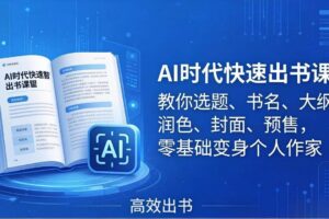 （17865期）AI时代快速出书课：教你选题、书名、大纲、润色、封面、预售，零基础变身个人作家