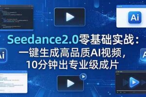 （18323期）Seedance2.0零基础实战：一键生成高品质AI视频，10分钟出专业级成片